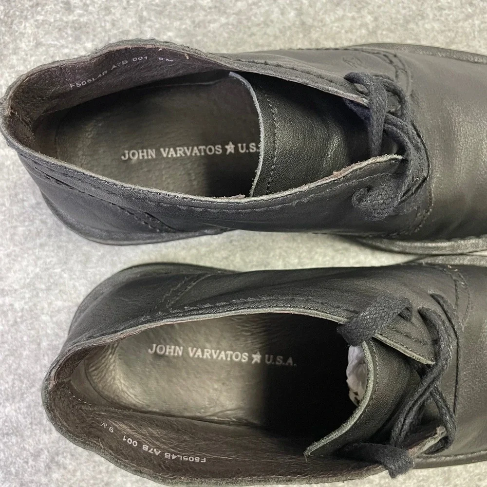 John Varvatos USA Mens 9M Black Leather Chukka Desert Boots F505L4B